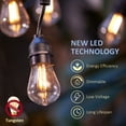 Outdoor String Lights 49 Ft Warm White Smart String Lights 2.4GHz Wi-Fi ...