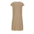 thumbnail image 4 of fatyb Womens Casual Dresses Summer Short Sleeve Pocket Dresses for Women Lightweight Plain Midi Dresses, 4 of 7