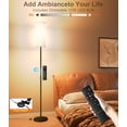thumbnail image 2 of LED Floor Lamp for Living Room, Dimmable Standing Lamps with Foot Switch,Remote Custom Color Temperature Black Pole Lamp with Lampshade,12W Led Bulb Tall Lamps for Bedroom Office Kid Room (Black), 2 of 9