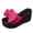 Hot Pink, variant on Women's Bow Decor Platform Mules Slip-On Sandals Non-Slip Rubber Sole Flat Beach Shoes Lightweight Summer Slippers with Elastic Ankle Strap for Casual Outdoor Walking