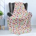 thumbnail image 4 of Dinosaur Soft Flannel Fleece Throw Blanket, Variety of Dinosaurs in Colorful Cartoon Style Archeology Pattern Summer, Cozy Plush for Indoor and Outdoor Use, 60" x 80", Multicolor, by Ambesonne, 4 of 5