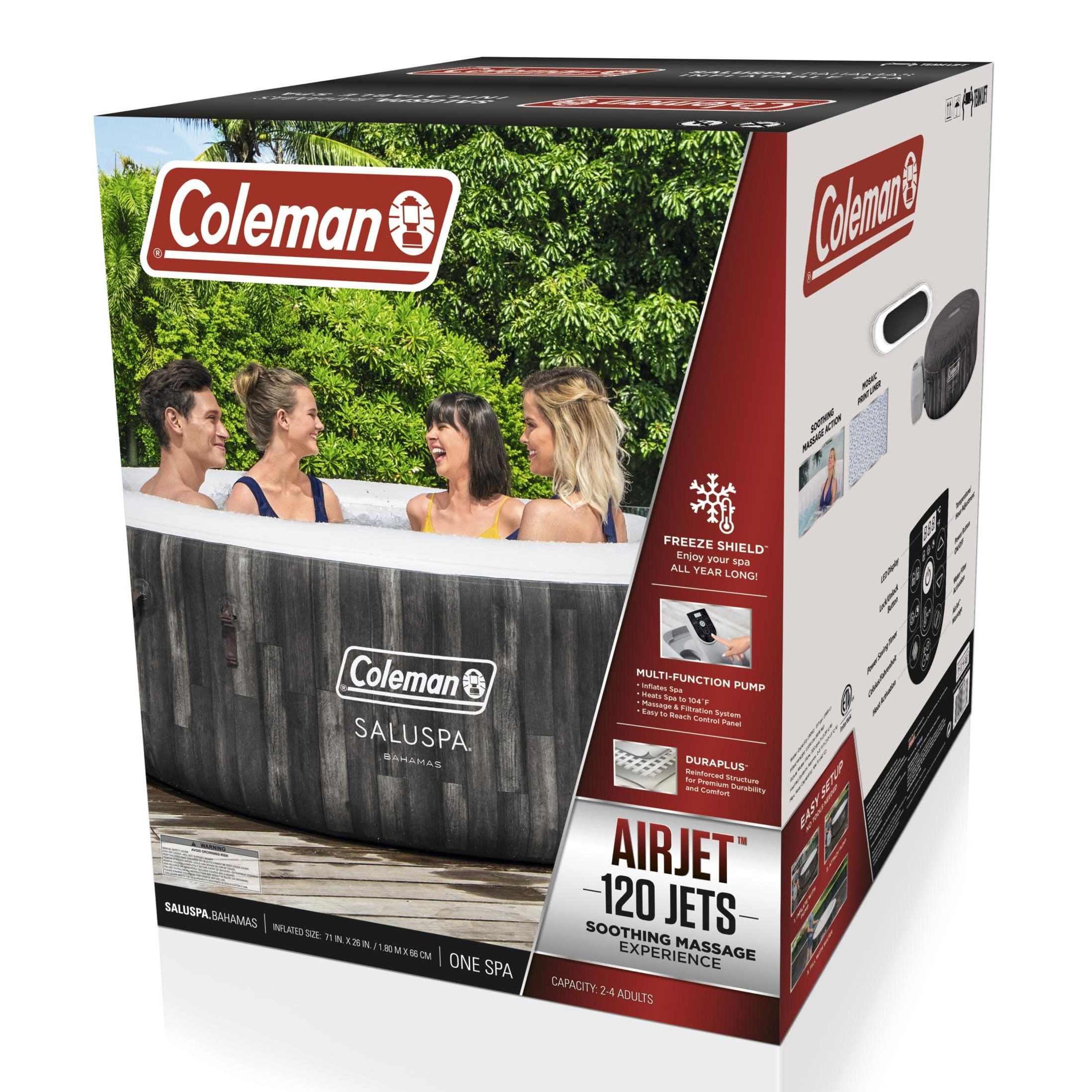 Coleman 71" x 26" Bahamas AirJet Spa Outdoor 177 gal. Spring Inflatable Hot Tub, 104˚F - image 3 of 10