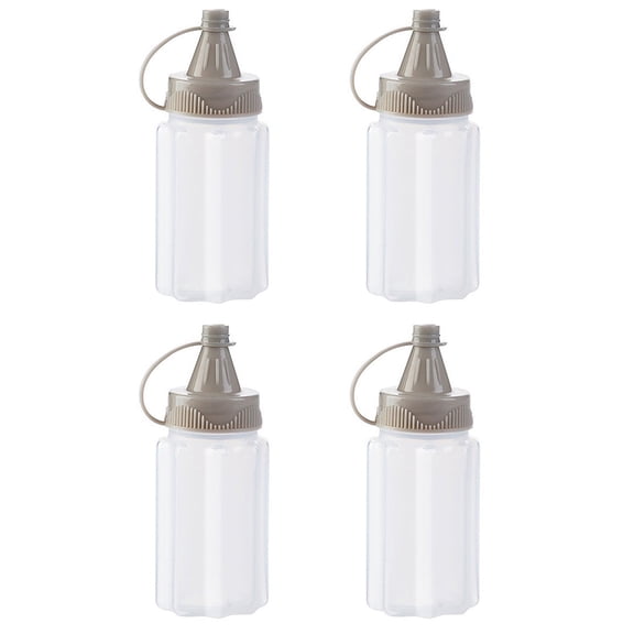 4Pcs Mini Transparent Seasoning Bottles Leakproof Kitchen Storage Containers For Oil Picnic Use