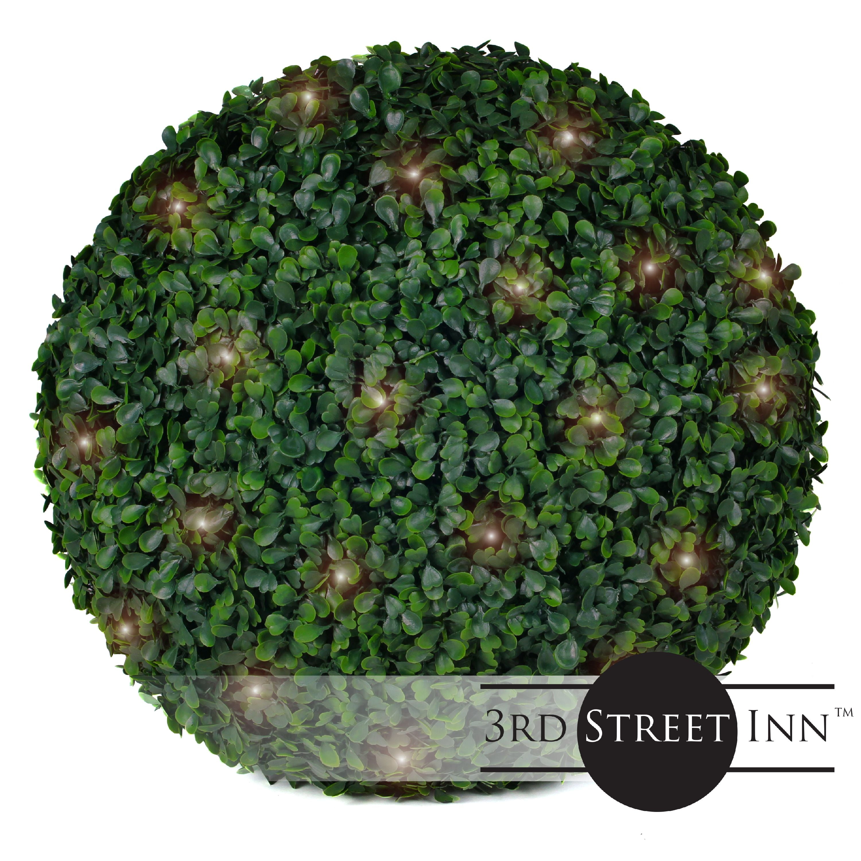 3rd Street Inn Boxwood Lighted Topiary Ball 15 Artificial Pre