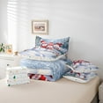 thumbnail image 6 of jejeloiu Cartoon Christmas Snowmen Bedding Comforter Set 7 Pieces,Xmas Theme Full Bedding Set,Western Country Holiday Fitted Sheet Flat Sheet For Teesn,Super Cozy Room Decor Reversible, 6 of 8