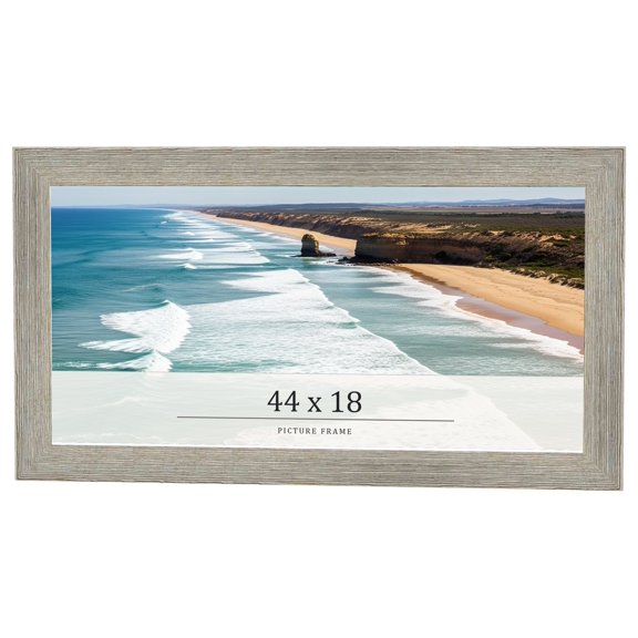 44x18 Frame Grey Real Wood Picture Frame Width 1.5 Inches | Interior Frame Depth 0.5 Inches | Barn