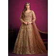 thumbnail image 1 of Pakistan Style Net Rich Brown Floor-Length Engagement Wear Anarkali Suit with Dupatta, 1 of 3