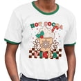 thumbnail image 2 of Hot Cocoa Vibes Ringer Tee Shirt Unisex X-Large White/Kelly Green, 2 of 5