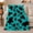 Animal Hide Spots, variant on Teal Abstract Splatter Print, Dramatic Artistic Scene, Warm Flannel Blanket for Home Library and Reading Nook, Art Lovers Thanksgiving Gift, Artistic Home Decor