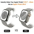 thumbnail image 2 of Ultra Look - IC ICLOVER 2 in 1 for Apple Watch Case Series 9 8 7 45mm Waterproof Screen Protector, iWatch Protective PC Face Cover Built-in Tempered Glass Film, Front & Back Bumper, Titanium, 2 of 8
