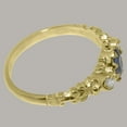 thumbnail image 5 of LBG British Made 18k Yellow Gold Natural Sapphire & Diamond Womens Anniversary Ring - 33 size options - Size 6.5, 5 of 9