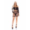thumbnail image 3 of Leg Avenue Women's 2 PC Rhinestone Fishnet Top and Shorts, 3 of 5