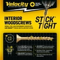 thumbnail image 3 of Velocity Interior 1 1/2 Wood Screws Contractor Pack (Size #8, 558 PCS) – Wood Screw, Carbon Steel Screws with Zinc Plating, Includes 1 PSD ACR Drive Bit and Durable Bulk Screw Storage Organizer, 3 of 6