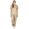 thumbnail image 2 of ACTIVE UNIFORMS Unisex Scrub Sets, Scrub Top and Pants. Run Large (Khaki, X-Small), 2 of 6