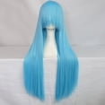 thumbnail image 2 of Peluca ANOGOL azul cielo de 80 cm de largo, recta, para cosplay de mujer, 2 of 5