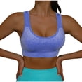 thumbnail image 3 of Ahuyic Womens Sports Bra,Summer Plus Size Bra,Womens Color No- Bra No Front Button No-Slip Underwear Sports Bras,Blue,L, 3 of 5