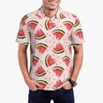 thumbnail image 1 of Balery Hand Drawn Watermelon Camisa Polo de Hombre con Estampado, de Manga Corta y Tejido Medio, Camisa Tipo Golf Polo-Small, 1 of 6