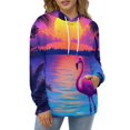 thumbnail image 4 of Tropical Sunset Flamingo 3d Sweatshirts Hoodie Fashion Casual Personality Men's Women Street Hoodie Pullovers Long Sleeve Comfortable Top, 4 of 6