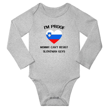 

I m Proof Mommy Can t Resist Slovenian Guys Baby Long Sleeve Bodysuits (Gray 18 Months)