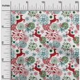 thumbnail image 1 of oneOone Polyester Lycra White Fabric Christmas Quilting Supplies Print Sewing Fabric By The Yard 56 Inch Wide, 1 of 4