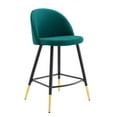 thumbnail image 3 of Modway Cordial Fabric Counter Stools - Set of 2 in Teal, 3 of 10