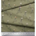 thumbnail image 1 of Soimoi Green Rayon Fabric Stand & Camera Fashion Print Fabric by Yard 56 Inch Wide, 1 of 2