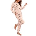 thumbnail image 2 of MINTREUS Womens Pajama Set Long Sleeve Sleepwear Nightwear Soft Pjs Lounge Sets With Pockets, 2 of 7