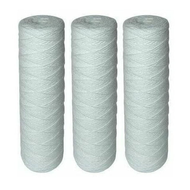 String Wound Sediment Filter, Clean Water Protection, Filtration Devices With Whole House Water Filter, Polypropylene String, Commercial And Residential Applications, Pack Of 3