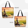 thumbnail image 3 of Naloa Red Wine Glasses Tote Bag for Women, Foldable Tote Bag With Zipper, Large Shoulder Bag, Top Handle Handbag for Travel, Work, Shopping, 3 of 9