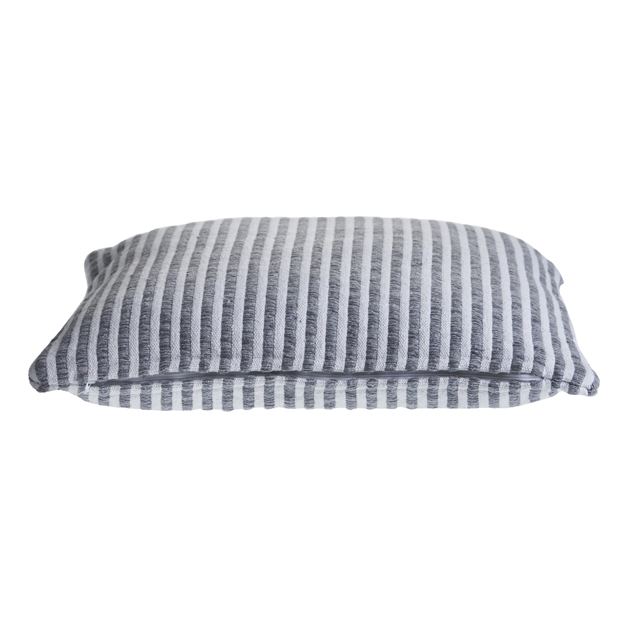 Ox Bay Hampton 22" x 22" Gray/Cream Striped Cotton Adult Decorative Throw Pillow Cover