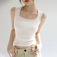 thumbnail image 2 of WRKEKC Summer Tank Tops for Women Solid Color Cami Crew Neck Crop Top Sleeveless Pullover Casual Tank Slim Fit, 2 of 3