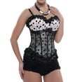 thumbnail image 4 of Luxalzxs Vintage Corset Tops for Women Fashion Gothic Corsets Lace Up Slimming Polka Dot Shapewear Bustier Tops, 4 of 5
