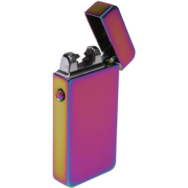 HTOOQ Allume-cigare Briquets électriques Briquet rechargeable USB Double  Arc Pulse Allume-cigare en métal pour homme (Glace colorée) - - 