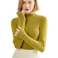 thumbnail image 2 of Crewneck Sweaters for Women Oversized Spring Winter Outfits Long Sleeve Soft Dressy Clothes Casual Pullover Tops Yellow M, 2 of 9