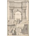 thumbnail image 3 of Jan Goeree 11x14 Black Modern Framed Museum Art Print Titled - A Reconstruction of the Arch of Domitian (Above) and View the Ruins (Below) (Before 1704), 3 of 5