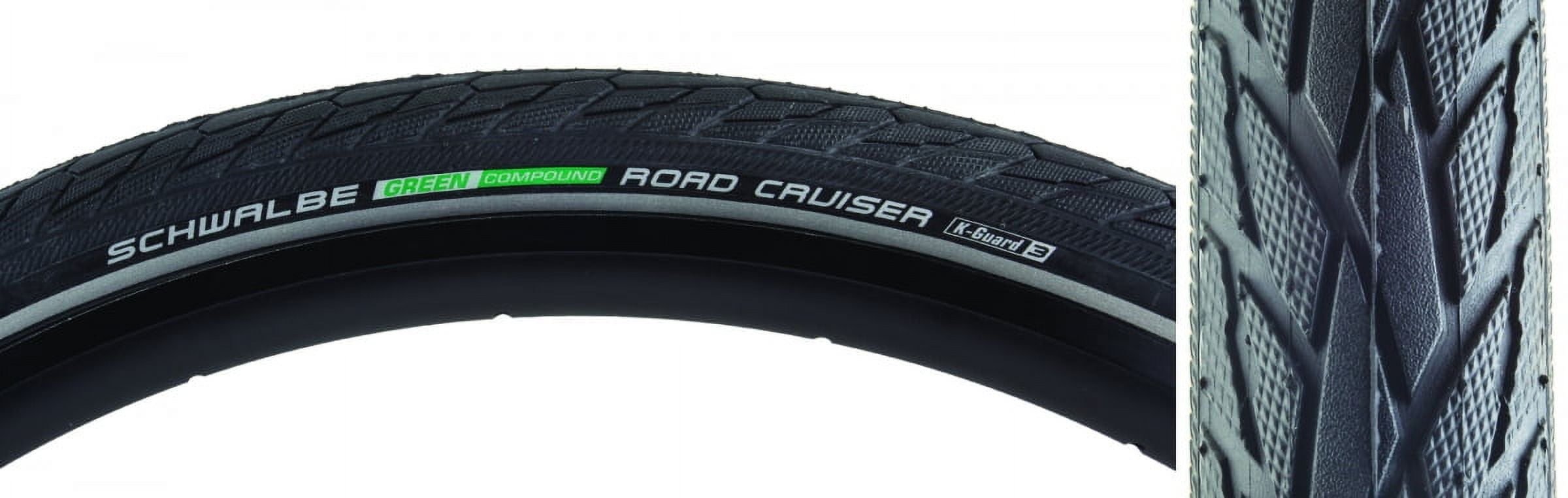 Schwalbe Road Cruiser HS 484 Mountain Bicycle Tire - Wire Bead - Reflex (Black-Reflex - 26x1.75)