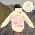 thumbnail image 2 of Puliio Womens Hoodies Letter Bowknot Print Long Sleeved Hooded Sweartshirts With Pockets Loose Casual Comfortable Outdoor Basic Pullover Outdoor Capped Tops, 2 of 7