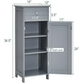 thumbnail image 2 of Bathroom Storage Cabinet, Freestanding Floor Cabinet with Drawers & Doors, Narrow Towel Storage for Small Bathroom, Wooden Storage Cabinet for Laundry Room, Living Room, Bedroom (Gray), 2 of 9
