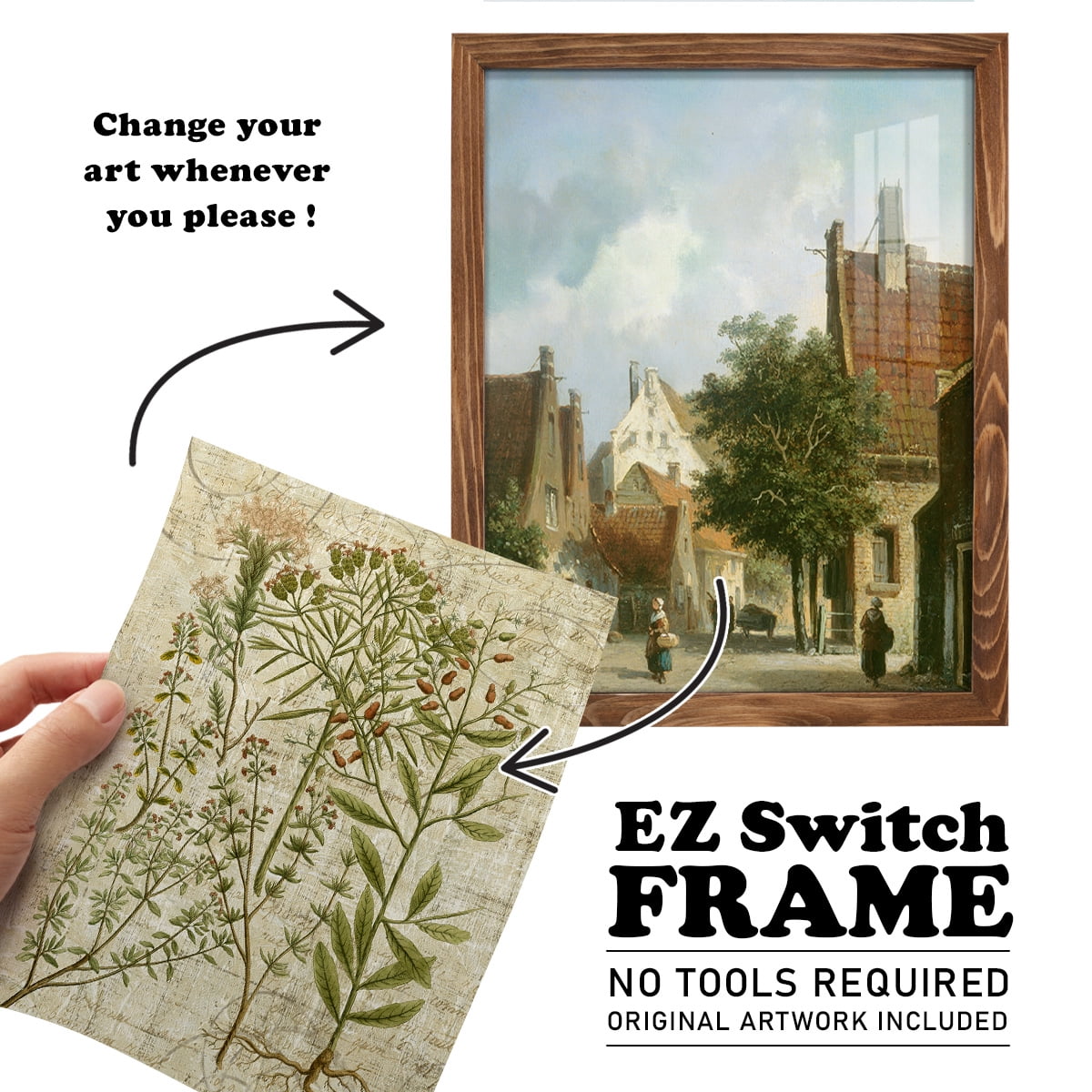 Garden Verses I -Framed Print w/glass-Walnut