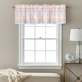 thumbnail image 3 of Colorful Plaid Kitchen Curtain Valances for Windows Farmhouse Short Curtains, Modern Pink Blue Yellow Stripes Checked Rod Pocket Valance Curtain for Bedroom Cafe Living Room, 3 of 8