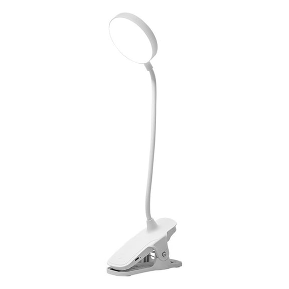 Clip on Lamp 3-Level Dimming LED Book Light, Flexible Gooseneck Reading Light for Beds Desks - Eye-Friendly Night Light,1*Clip on Lamp,White