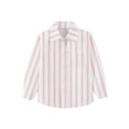 thumbnail image 7 of Oxford Dress Shirts for Boys Striped Long Sleeve Collared Button Up Shirt with Chest Pocket School Uniform (6-12 Months, Pink), 7 of 7