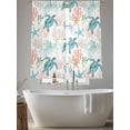 thumbnail image 4 of Teal Sea Turtle Starfish Sheer Curtains 2 Panels Set Summer Beach Coral Shell Watercolor Sheer Window Curtains Light Filtering Rod Pocket Voile Drapes for Bedroom Living Room 52"x63", 4 of 8