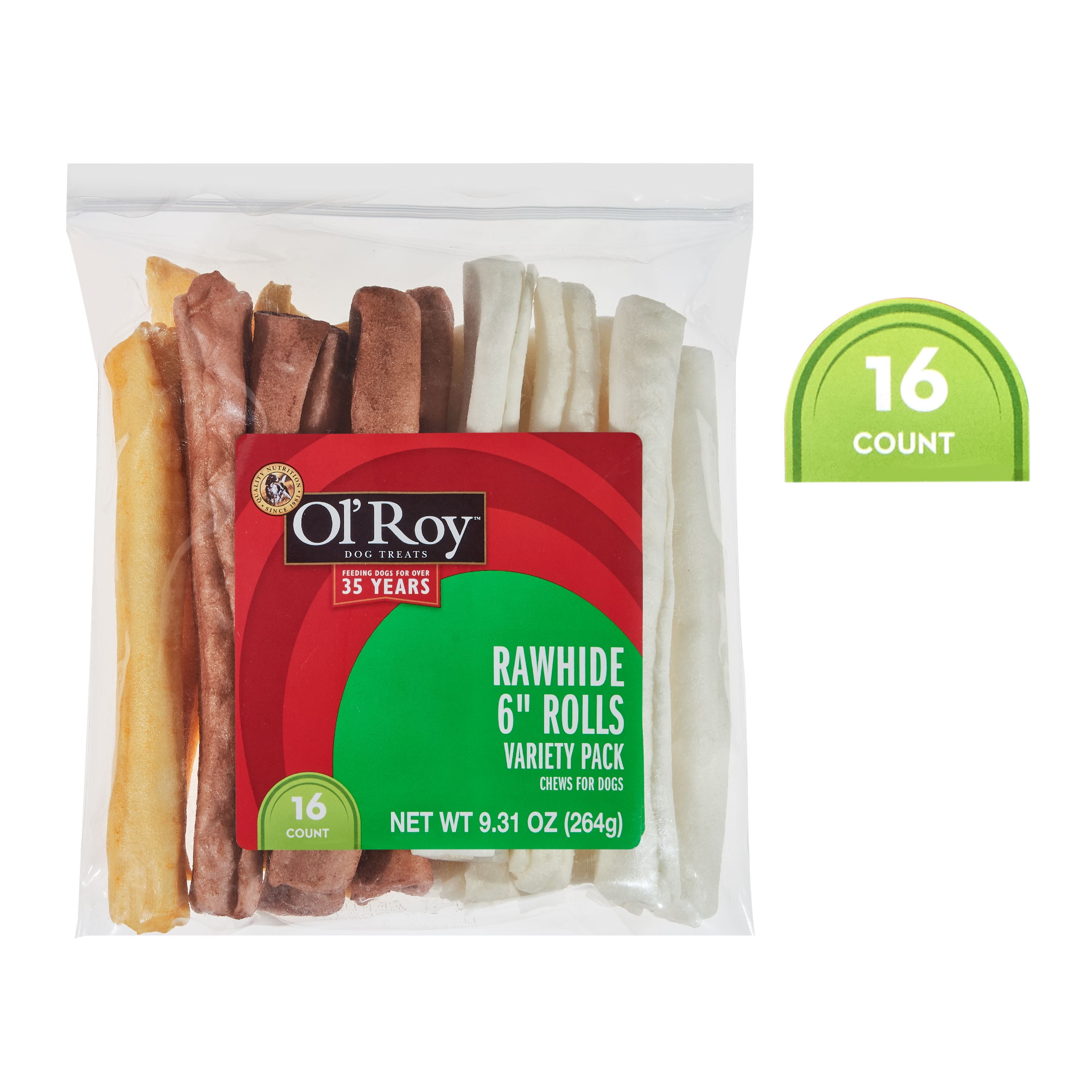 Ol Roy 9 Natural Rawhide Roll Dog Treats 4 Count Per Bag