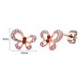 thumbnail image 4 of Yoursfs Pink Butterfly Zircon Stud Earrings for Women Gold Plated Piercing Earrings Studs for Girlfriend Daughter Dainty Birthday Christmas Jewelry Gift, 4 of 5