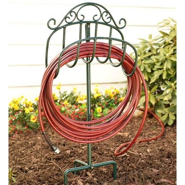 Garden Hose Reels Wrought Iron Portable Hose Holder w/ Stake