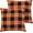 Orange Black, variant on Pack of 2 Christmas Buffalo Check Plaids Throw Pillow Covers 18x18 Inch Classic Linen Farmhouse Cushion Case Soft Square Pillowcases for Home Decor Sofa Bed Couch