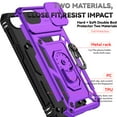 thumbnail image 4 of Dteck Case with Tempered Glass Screen Protector for iPhone 16e ,Shockproof TPU+PC with Slide Camera Cover Built-in 360° Rotate Ring Kickstand Magnetic Shockproof Back Cover,Purple, 4 of 9