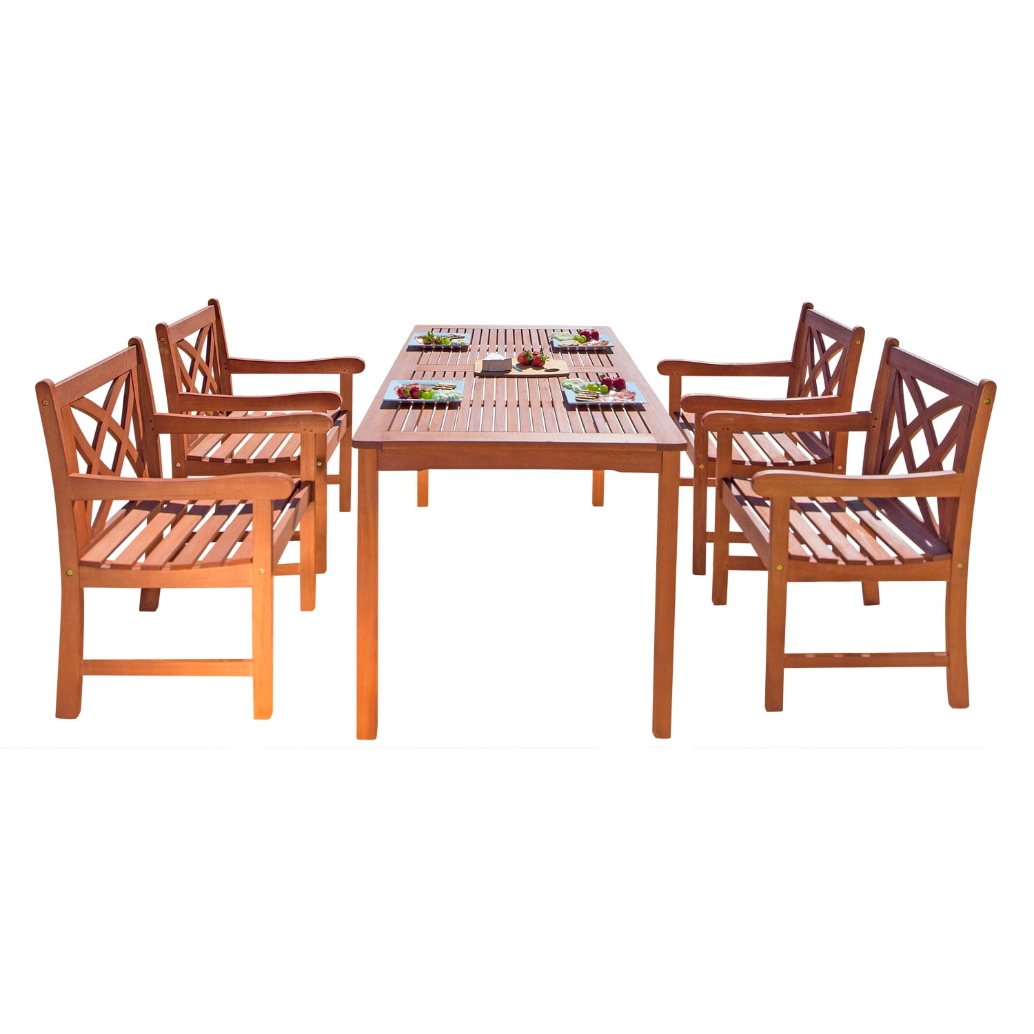 Malibu Outdoor 5piece Wood Patio Dining Set