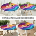 thumbnail image 7 of Rainbow Tie Dye Wave Pattern Round Fitted Tablecloth with Elastic Edge,Dining Table Cover Waterproof,Outdoor Round Tablecloth for Camping,Dining,Indoor and Outdoor, 7 of 7